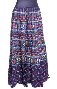 Indická razítková bavlněná sukně bordová suk4885