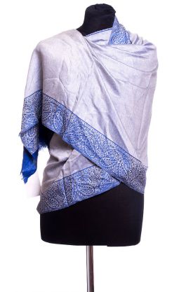 Oboustranná elegantní šála z Indie modrá sl2673