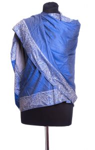 Oboustranná elegantní šála z Indie modrá sl2674