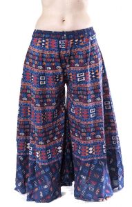 Plátěná kalhotová sukně modrá kal1425