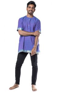 Bavlněná košile - kurti z jižní Indie fialová XL ku390