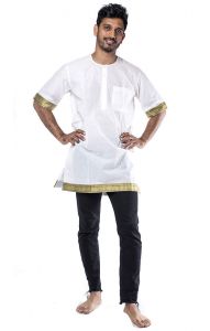 Bavlněná košile - kurti z jižní Indie bílá XL ku417