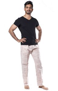 Pánské jóga kalhoty žíhané XL pk145