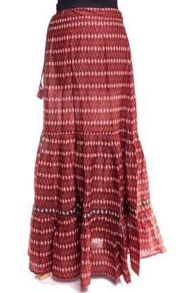Dlouhá kanárová sukně červená suk4915
