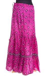 Dlouhá kanýrová sukně růžová suk4917