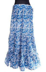 Dlouhá kanýrová sukně modrá suk4920