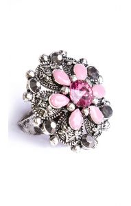 Královský prsten stříbrno-růžový pr036