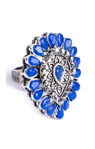 Královský prsten stříbrno-modrý pr041