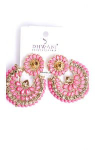 Luxusní indické náušnice Dhwani růžové nau745