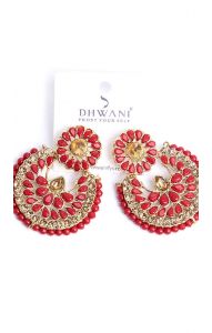 Luxusní indické náušnice Dhwani červené nau773