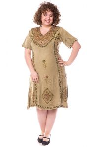 Klasické indické šaty zelenkavé L sty824