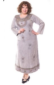 Klasické indické šaty šedé XL sty837
