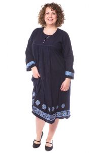 Klasické indické šaty temně modré XL sty846