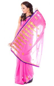 Bollywoodské sárí a super cenu růžové v7729