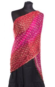 Bollywoodská dupatta červeno-růžová dh1634
