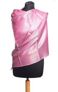 Luxusní brokátová tančoi šálka růžová st15782