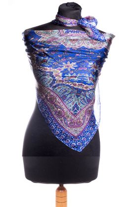 Hedvábný šátek, 100% hedvábí modrý st1591
