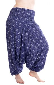 Bavlněné harémové kalhoty aladinky modré kal1446