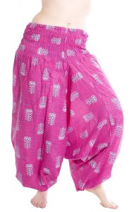 Bavlněné harémové kalhoty aladinky růžové kal1457