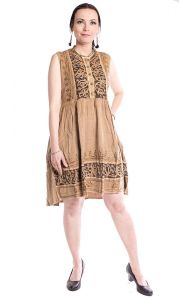 Klasické indické šaty béžové M sty889