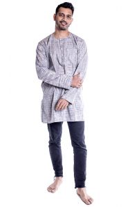 Indická pánská košile - kurti - modrá M ku431