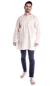 Indická pánská košile - kurti - béžová XL ku446