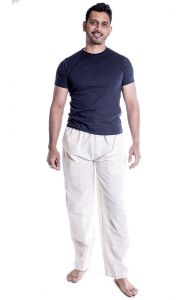 Pánské kalhoty slonovinové L pk161
