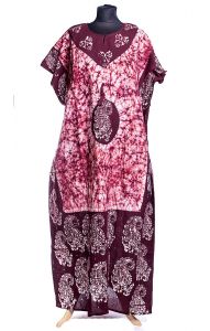Batikovaný bavlněný kaftan vínový kaf1477