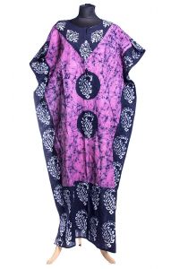 Batikovaný bavlněný kaftan lila kaf1484