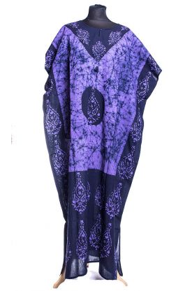 Batikovaný bavlněný kaftan fialový kaf1487