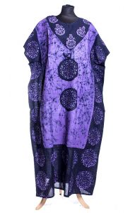 Batikovaný bavlněný kaftan fialový kaf1488