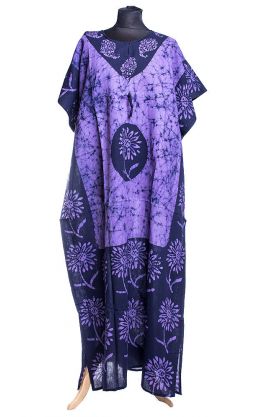 Batikovaný bavlněný kaftan fialový kaf1489