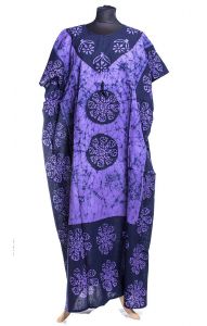 Batikovaný bavlněný kaftan fialový kaf1491