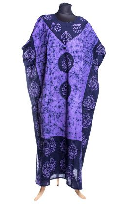 Batikovaný bavlněný kaftan fialový kaf1492