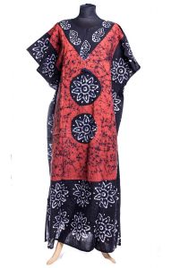 Batikovaný bavlněný kaftan oranžový kaf1500