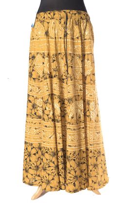 Indická dlouhá bavlněná sukně hořčičná