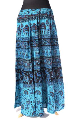 Indická dlouhá bavlněná sukně tyrkysová suk5074