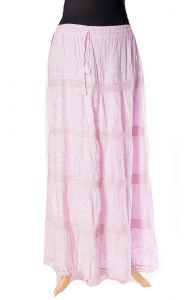 Dlouhá letní bavlněná sukně růžová suk5118