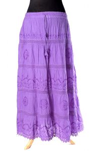 Dlouhá letní bavlněná sukně lila suk5119