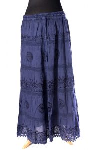 Dlouhá letní bavlněná sukně modrá suk5121