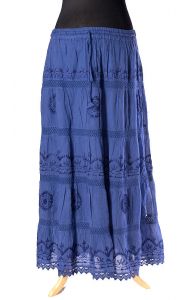 Dlouhá letní bavlněná sukně modrá suk5125