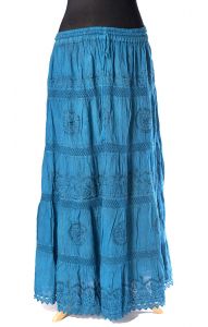 Dlouhá letní bavlněná sukně tyrkysová suk5126