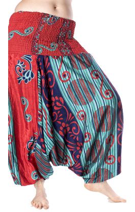 Turecké harémové kalhoty aladinky červené kal1501