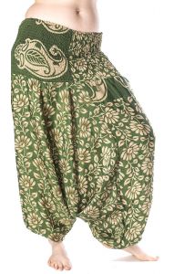 Turecké kalhoty aladinky zelené kal1502