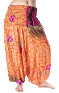 Turecké harémové kalhoty aladinky oranžové kal1506