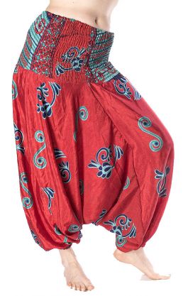 Turecké harémové kalhoty aladinky červené kal1509