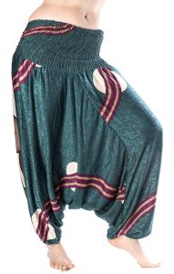 Turecké harémové kalhoty aladinky zelené kal1513