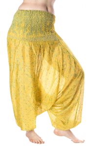 Turecké harémové kalhoty aladinky žluté kal1518