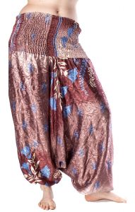 Turecké harémové kalhoty aladinky hnědé kal1520