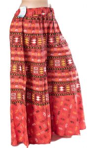 Plátěná kalhotová sukně korálová kal1530